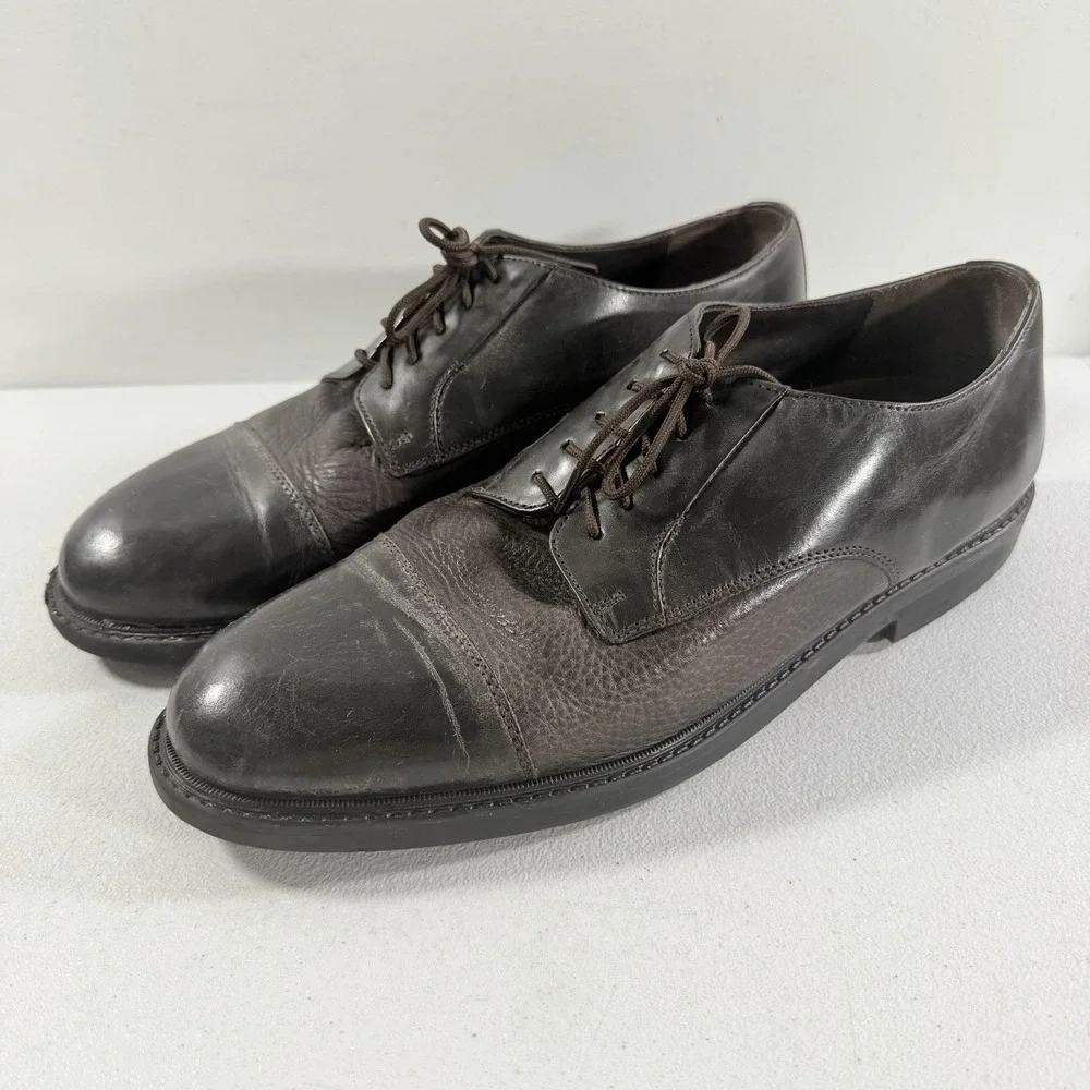 Nunn Bush Mens Dark Brown Leather‎ Lace Up Oxford Cap Toe Dress Shoes Size 11 M
